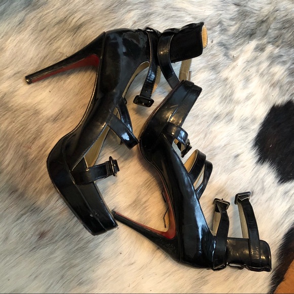 Christian Louboutin Black strappy high heel shoe - Picture 9 of 16